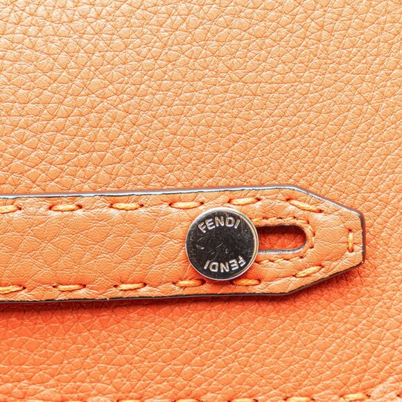 FENDI Orange Leather Clutch Bag - Picture 9 of 10